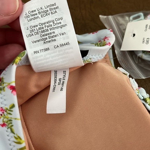 J.Crew Womens Knot Bandeau Bikini Swim Top Cloud Meadow Floral Blue Size 2X - Picture 8 of 9